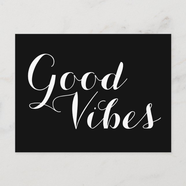 Customizable Colours Good Vibes Happy Uplifting Postcard (Front)