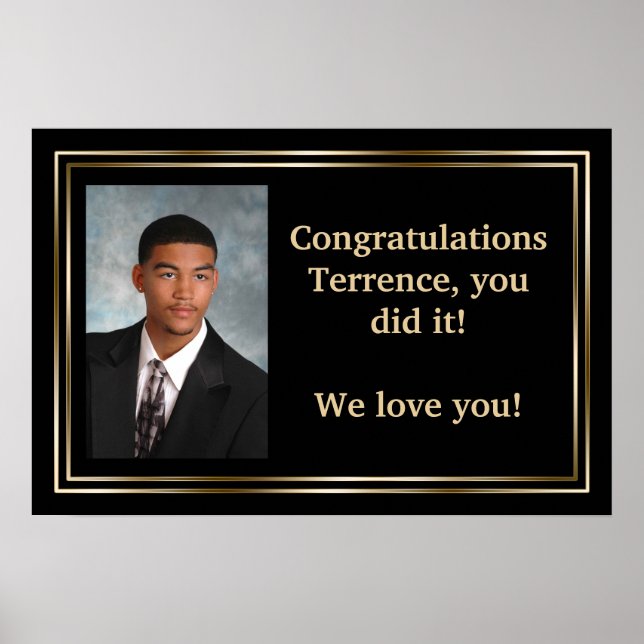Customizable Colours Graduation Sign/ Banner Poster (Front)