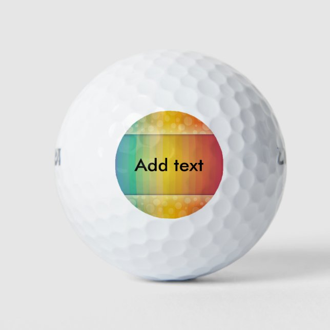 Customizable, Colours of the Rainbow Template Golf Balls (Front)