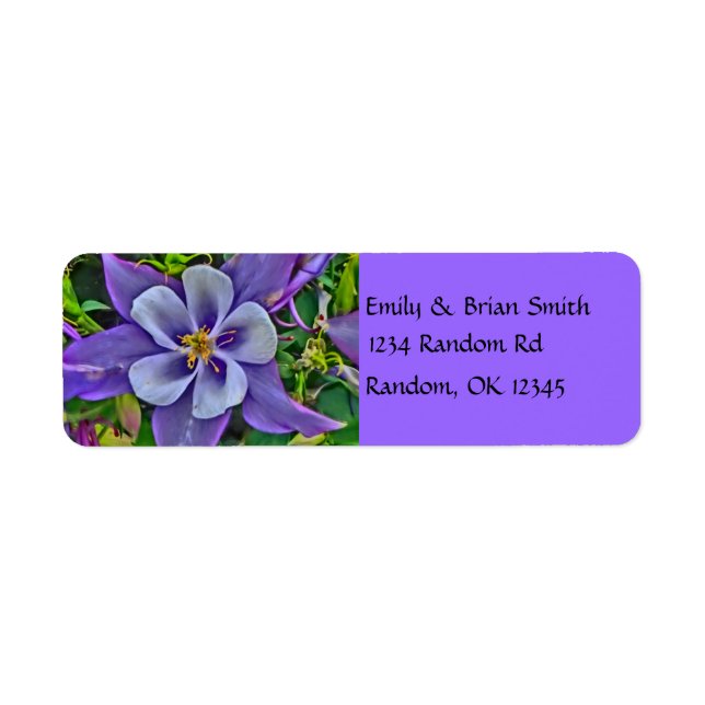 Customizable columbine flower bright labels (Front)