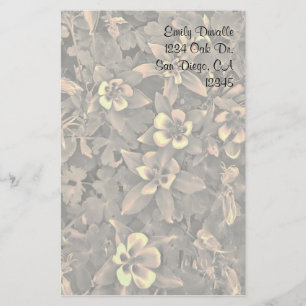 Customizable Columbine Flower stationary Stationery