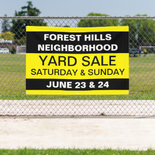 Customizable Community Neighbourhood Yard Sale Banner