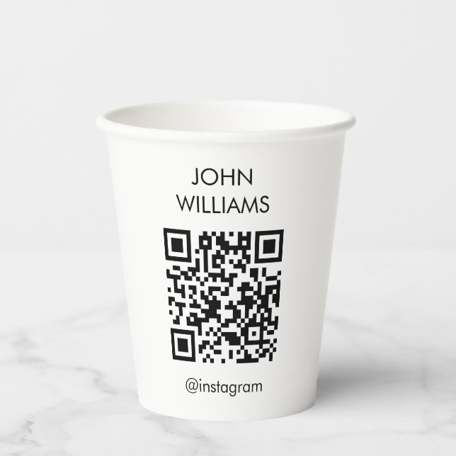 Customizable Company Exhibition Opening QR Code Paper Cups (Front)