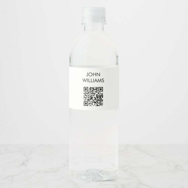 Customizable Company Exhibition Opening QR Code Water Bottle Label (Front)