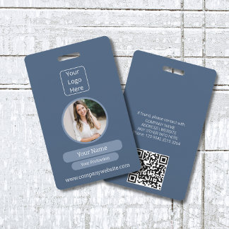 Customizable Company ID Badge with QR Code