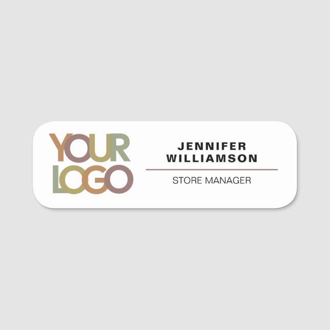 Customizable Company Logo & Employee Name Tag (Front)