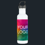 Customizable Company Logo Modern Top Best Template<br><div class="desc">Upload Image Photo Business Company Logo or Image,  Photo,  Add Text Trendy Modern Elegant Custom Template 24 oz Stainless Steel White Water Bottle.</div>