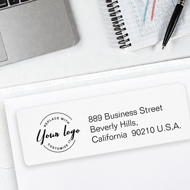 Customizable Company Logo template Simple (Business return address label with logo and address.)