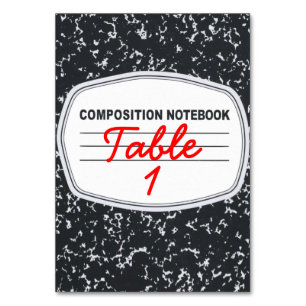 Customizable Composition Notebook Table Card