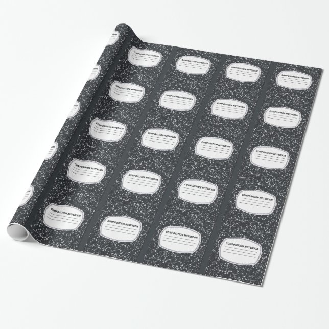 Customizable Composition Notebook Wrapping Paper (Unrolled)