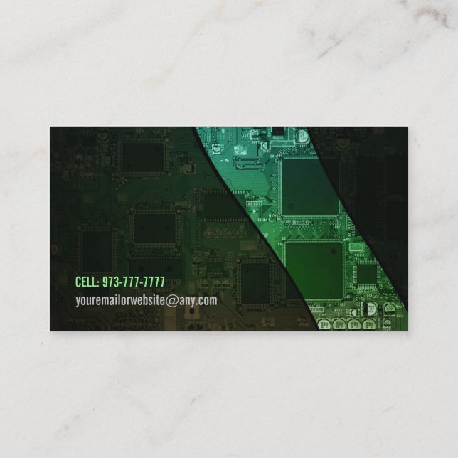 Customizable Computer Chip Business Cards (Back)