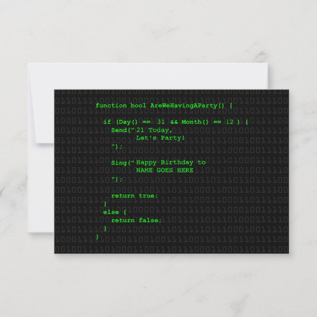 Customizable Computer Program Party Invitation (Front)
