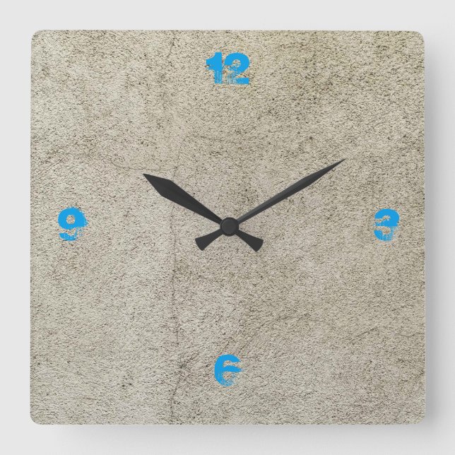 Customizable Concrete Square Wall Clock (Front)