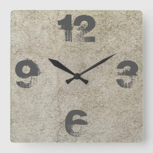 Customizable Concrete Square Wall Clock