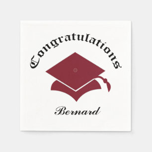Customizable Congrats Graduation Napkins - maroon