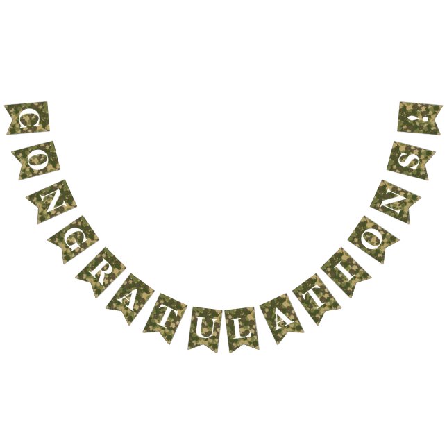 Customizable CONGRATULATIONS! on CAMOUFLAGE Bunting Flags (All)