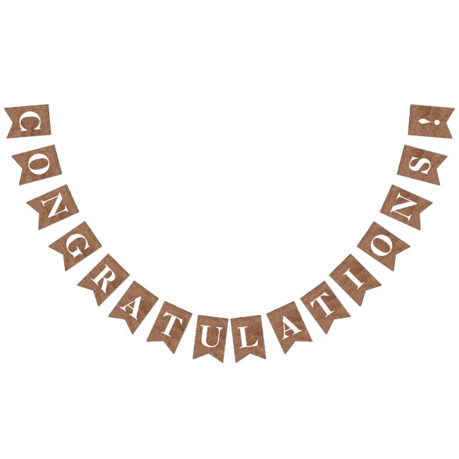 Customizable CONGRATULATIONS! on Simulated Burlap Bunting Flags (All)