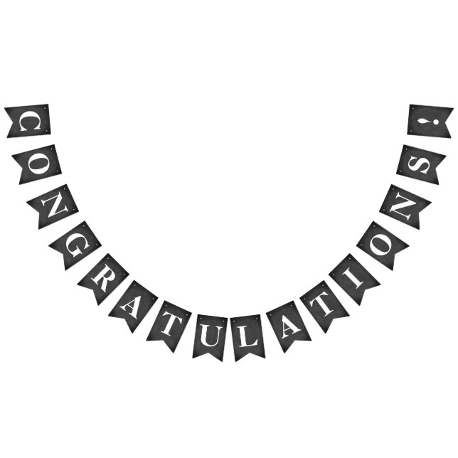 Customizable CONGRATULATIONS! Simulated Chalkboard Bunting Flags (All)