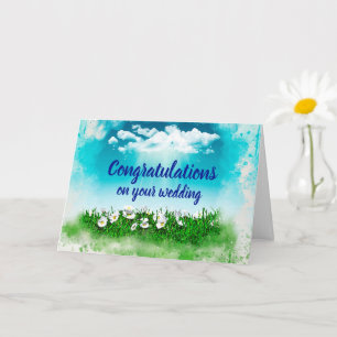 Customizable congratulations wedding daisies card