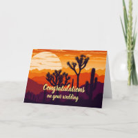 Customizable congratulations wedding desert sunset