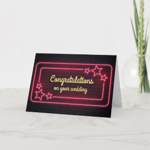 Customizable congratulations wedding neon stars card