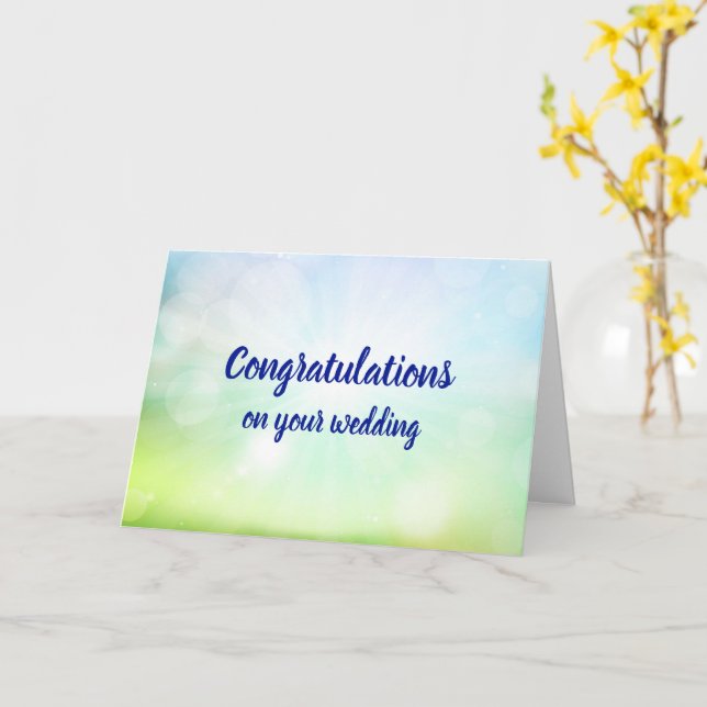 Customizable congratulations wedding sunbeams card (Yellow Flower)