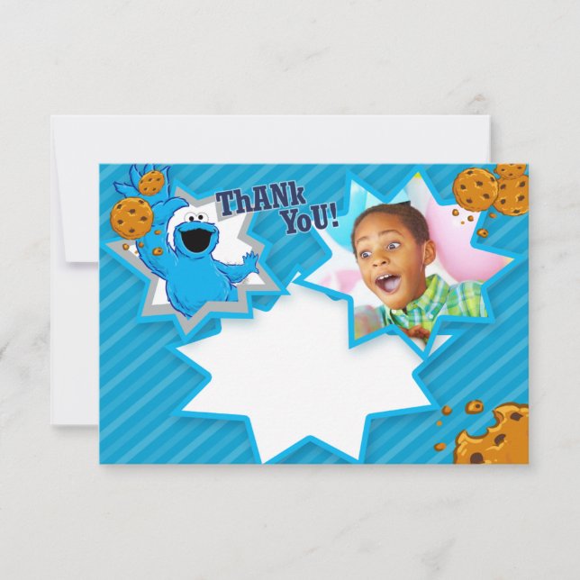Customizable Cookie Monster Thank You Card (Front)