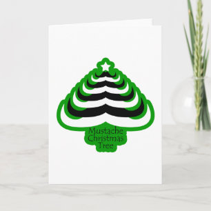 Customizable Cool and fun Moustache Christmas Tree Holiday Card