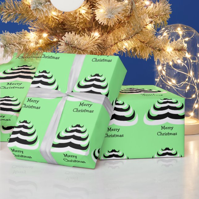 Customizable Cool and fun Moustache Christmas Tree Wrapping Paper (Holidays)