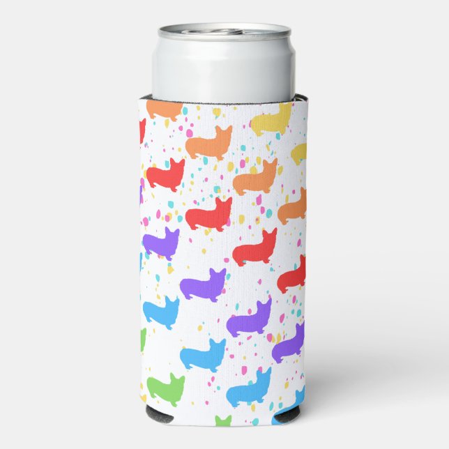 Customizable Corgi, Monogrammed Party Favour Seltzer Can Cooler (Seltzer Back)