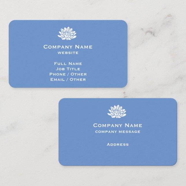 Customizable Cornflower Blue Business Card (Front/Back)