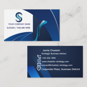Customizable Corporate Business Card Navy Blue