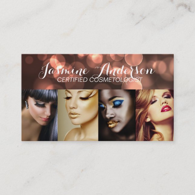 Customizable Cosmetologist Business Cards (Front)