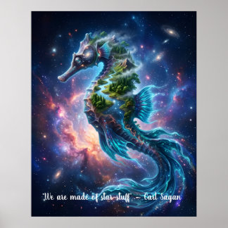 Customizable Cosmic Seahorse Poster