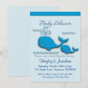 Customizable Couples Whale Baby Shower Invitation
