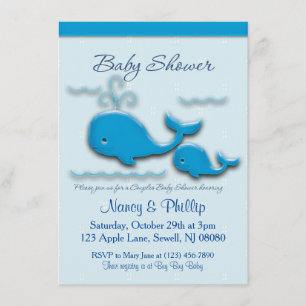 Customizable Couples Whale Baby Shower Invitation