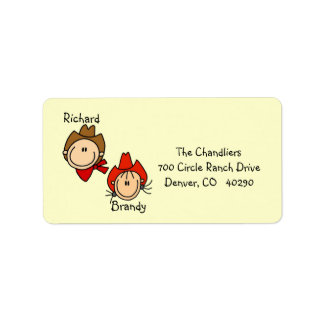 Customizable Cowboy and Cowgirl Address Labels