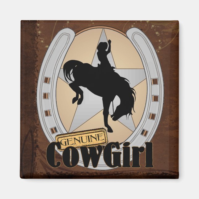 Customizable Cowgirl Rodeo Magnet (Front)