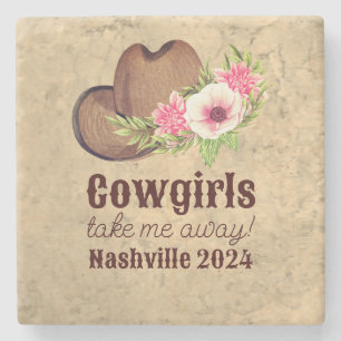 Customizable Cowgirls Take Me Away! Nashville Stone Coaster