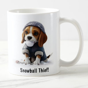 Customizable Cozy Beagle Snow Day Coffee Mug