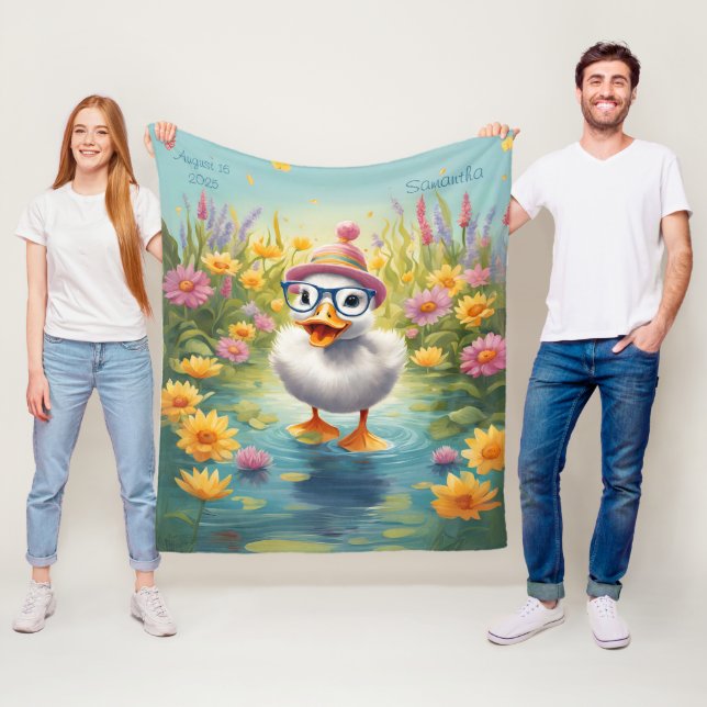 Customizable Cozy Duckling Fleece Blanket (In Situ)