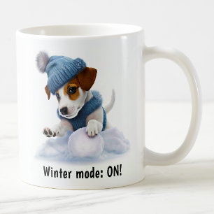 Customizable Cozy Jack Russell Terrier Snow Day Coffee Mug