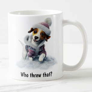Customizable Cozy Jack Russell Terrier Snow Day Coffee Mug