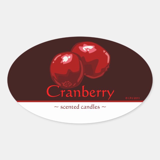 Customizable Cranberry Oval Sticker (Front)
