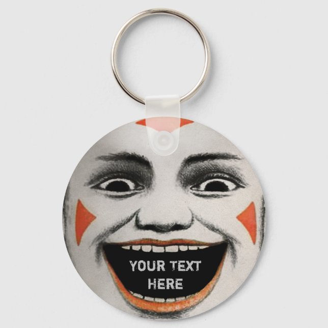 Customizable Creepy Carnival Clown Keychain (Front)