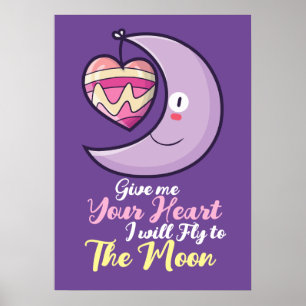 Customizable Crescent Heart Poster