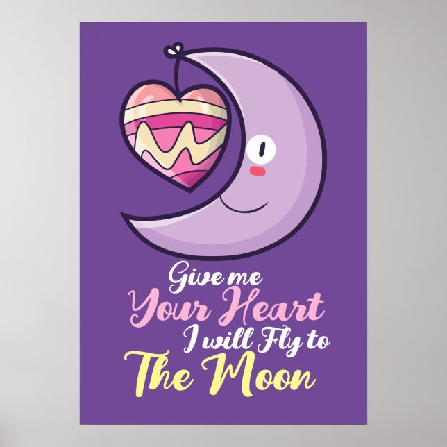 Customizable Crescent Heart Poster (Front)
