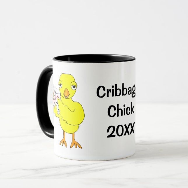 Customizable Cribbage Chick Mug (Front Left)