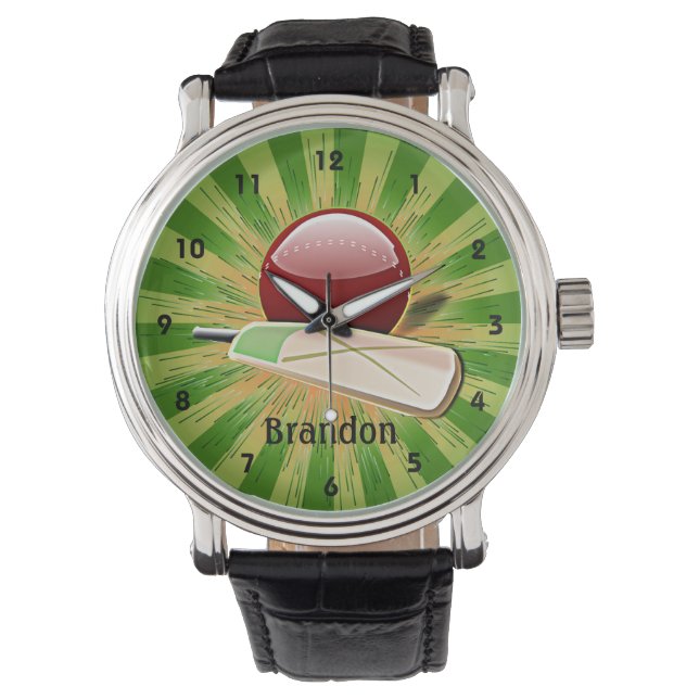 Customizable Cricket Design Watch (Front)