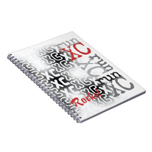 Customizable Cross Country run XC Typography Notebook
